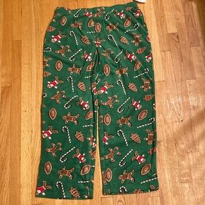Men’s Fleece Gingerbread/Football Christmas Lounge Pants - Size XL. NWT
